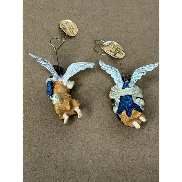 Thomas Kinkade Hawthorne Village Nativity Figures 2 Angel ornament LOVE JOY - Picture 3 of 7